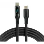 Przewód USB-C na USB-C z wyświetlaczem LCD mocy, 3m, 45W PD, czarny
