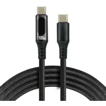 Przewód USB-C na USB-C 100cm 100W PD z wyświetlaczem LCD everActive CBB-1PD5L