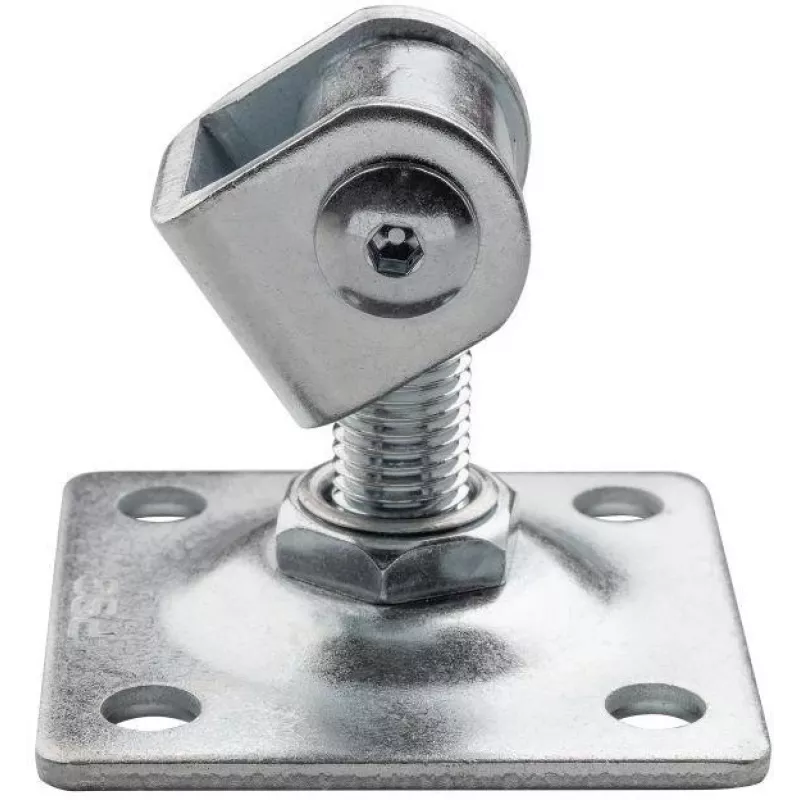 PSG Adjustable Gate Hinge 61.018.01 z Płytką 80x80x3mm - Gwint M16 (Oczko Ocynkowane)