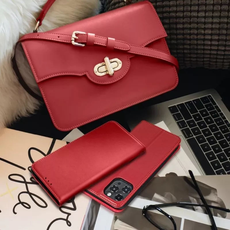 OEM Etui typu Flip dla iPhone 17 Pro / 18 Pro Smart Pro Book Skórzane Burgund