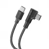 Forcell F-Energy CC-1Deg USB-C do USB-C Kabel 100W PD QC4.0 5A 2m Czarny 90° Kątowy