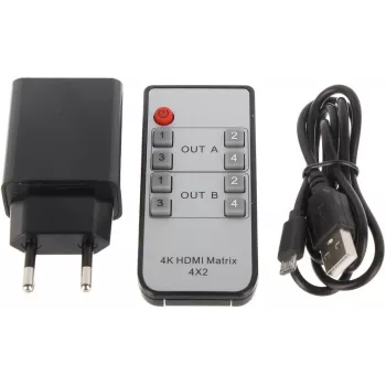 Przełącznik HDMI 4x2 Matrix 4K@30Hz HDMI-SW-4/2-MATRIX