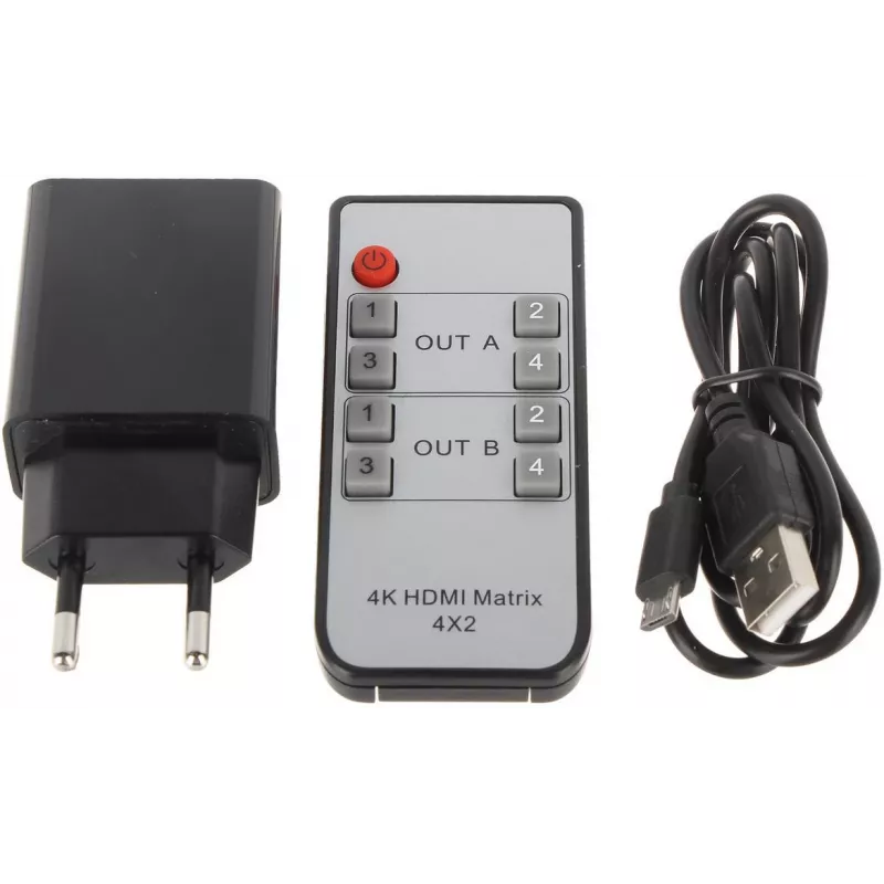 Przełącznik HDMI 4x2 Matrix 4K@30Hz HDMI-SW-4/2-MATRIX