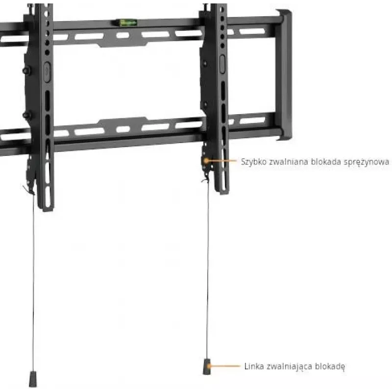 GETFORT GF-T3780-75 Uchylny uchwyt ścienny do TV LED/LCD 37-80 cali, 75kg, VESA 650x405mm, Czarny
