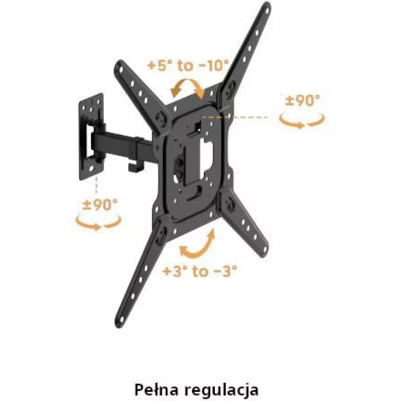 GETFORT GF-FM2365-30 Uchwyt TV Full-Motion do LED/LCD 23-65 cali, 30kg, VESA 400x400, Czarny