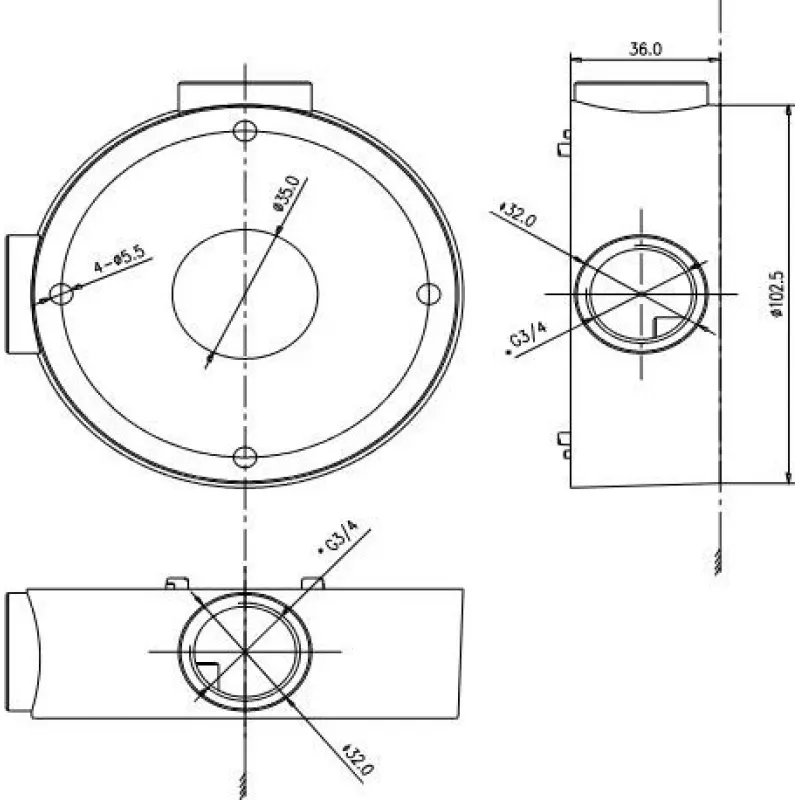 MITON MT-P1260 Puszka instalacyjna natynkowa 120x60x50mm IP65 jasnoszara