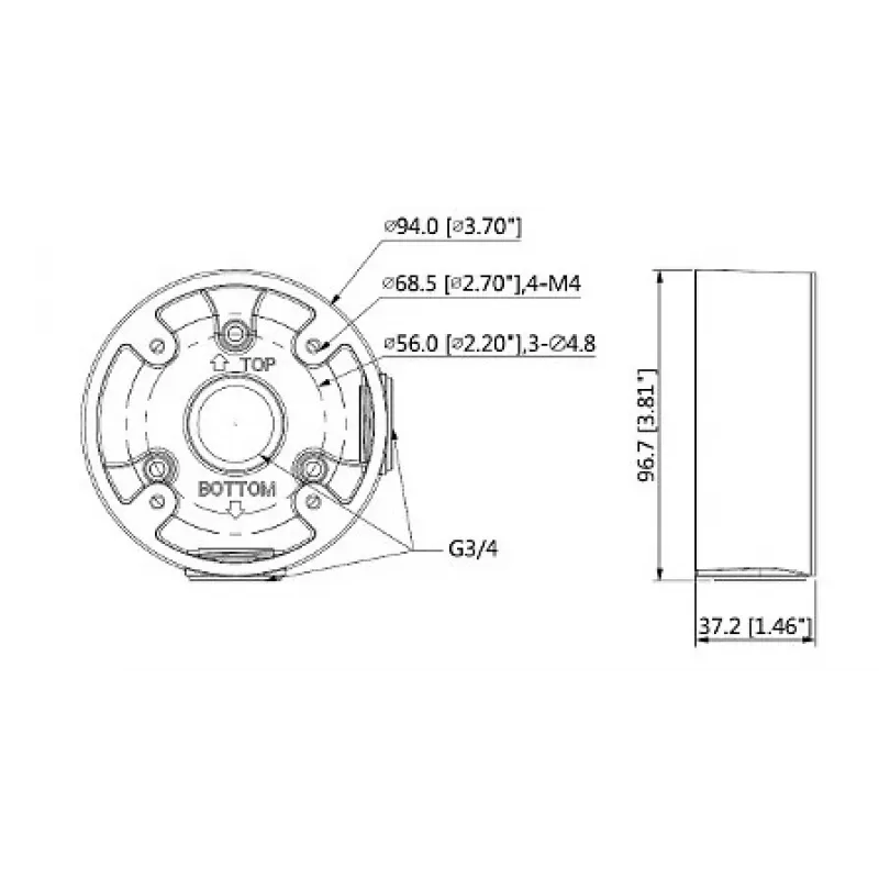 MITON MT-P13A-B Puszka natynkowa 1-port Keystone Biała