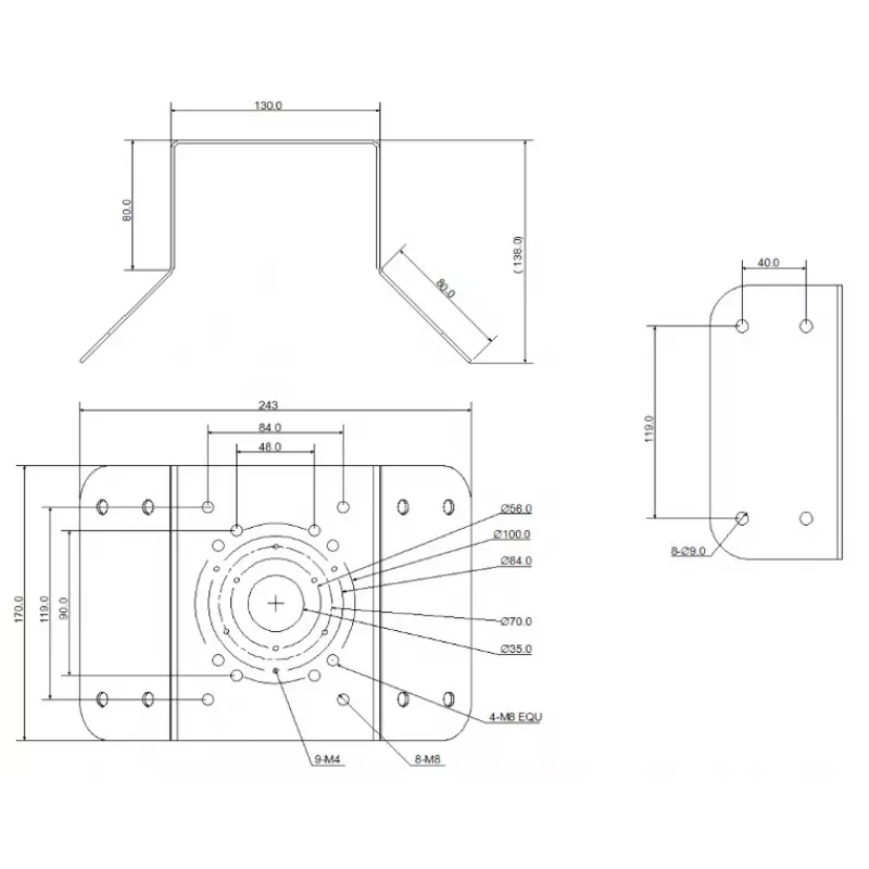 Uchwyt narożny MITON MT-P151 do kamer CCTV, biały