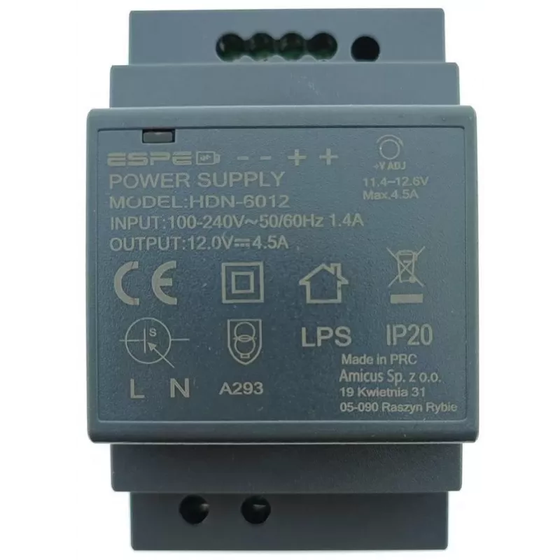 ESPE HDN-6012 Zasilacz na szynę DIN 12V 54W 4.5A