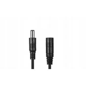 ESPE Przedłużacz Zasilania DC 5,0m 2x0,5mm² Pleciony Wtyk DC do Gniazda DC 2,1x5,5mm Czarny