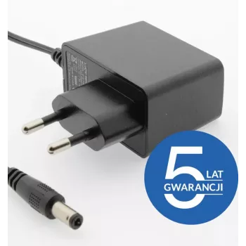 ESPE 12V 1A 12W Zasilacz sieciowy z prostym wtykiem baryłkowym 2.1x5.5mm, 5 lat gwarancji