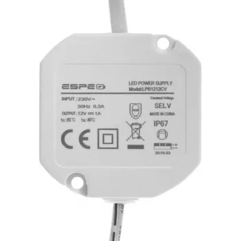 ESPE LP-1212-211 12V 1A 12W IP67 Power Supply 5.5/2.1mm
