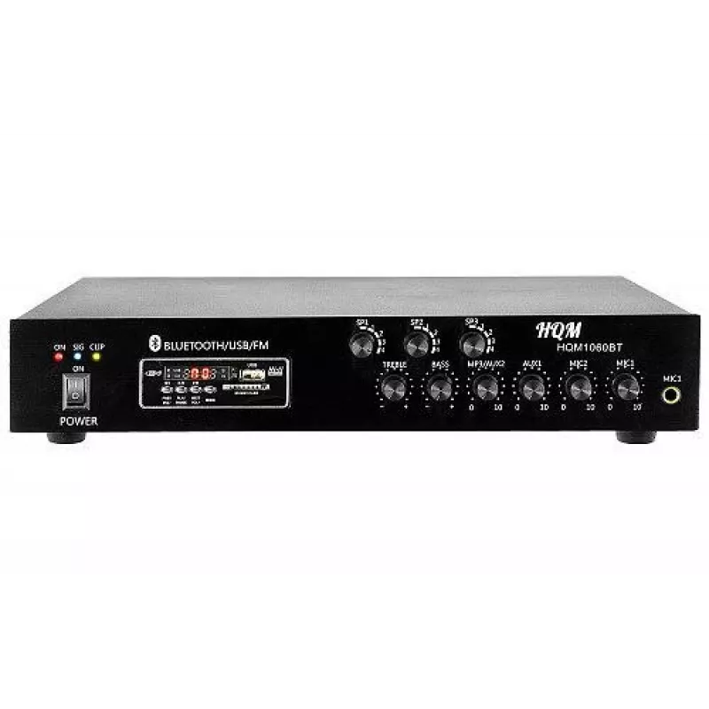 HQM HQM1060BT/S 60W PA Amplifier z Bluetooth, USB, SD, FM Radio