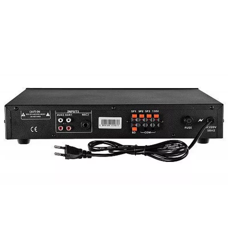 HQM HQM1060BT/S 60W PA Amplifier z Bluetooth, USB, SD, FM Radio