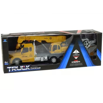 LEAN TOYS Pilot Żuraw Samochodowy Sterowany Radiem 2.4G Światła Dźwięki Żółty