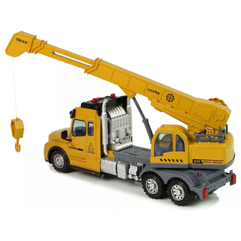 LEAN TOYS Pilot Żuraw Samochodowy Sterowany Radiem 2.4G Światła Dźwięki Żółty