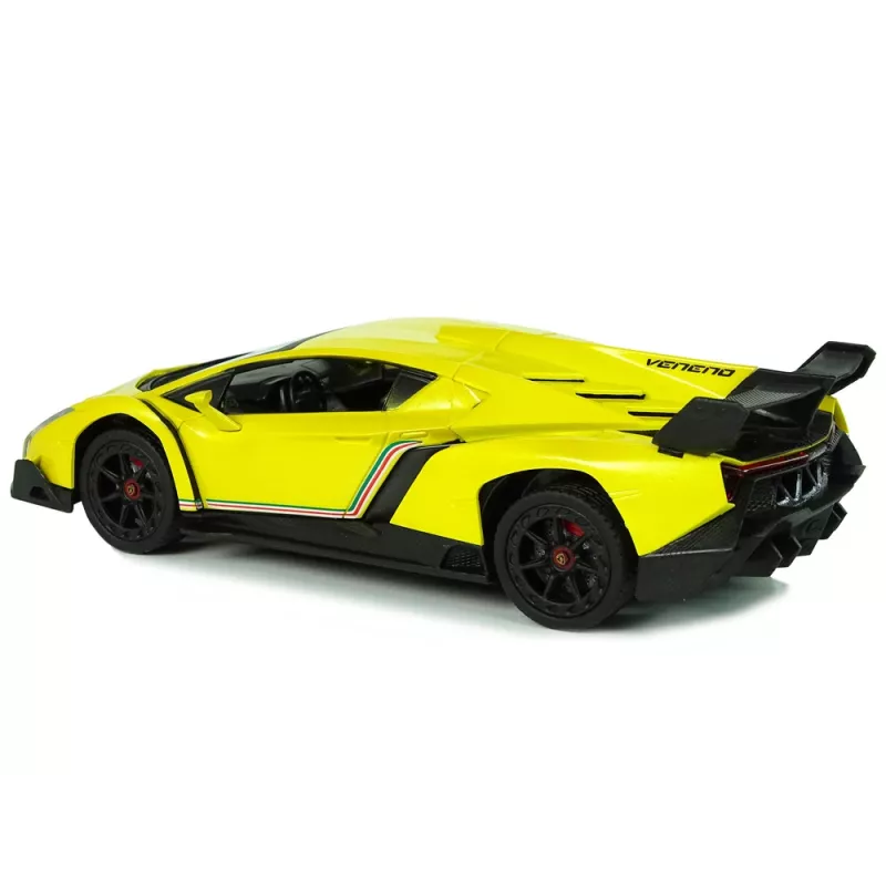 LEAN TOYS Zdalnie Sterowany Lamborghini Veneno Żółty 2.4 GHz Kierownica RC Samochód z Dźwiękiem i Światłami