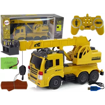 LEAN TOYS Samochód zdalnie sterowany 1:20 Dźwig Pilot 2.4G Dźwięk Światła
