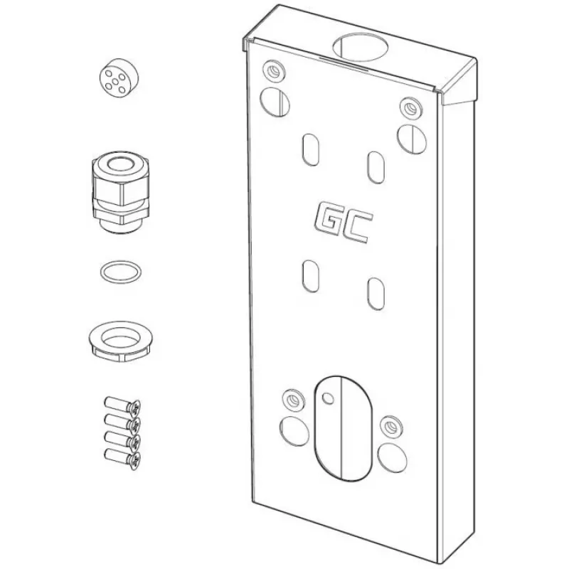 GREEN CELL EV Wallbox Mounting Spacer do ładowarki HabuDen, 50 mm, czarny, ABS, zarządzanie kablami, wentylacja, EVGCAKHS1