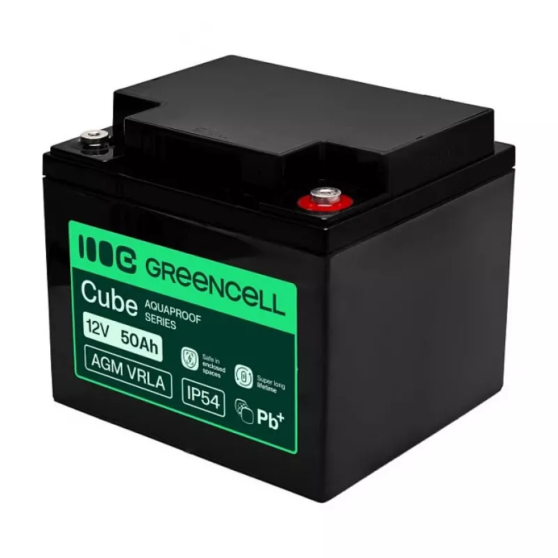 GREEN CELL AGM VRLA 12V 50Ah Bateria bezobsługowa do UPS, 197x166x170mm
