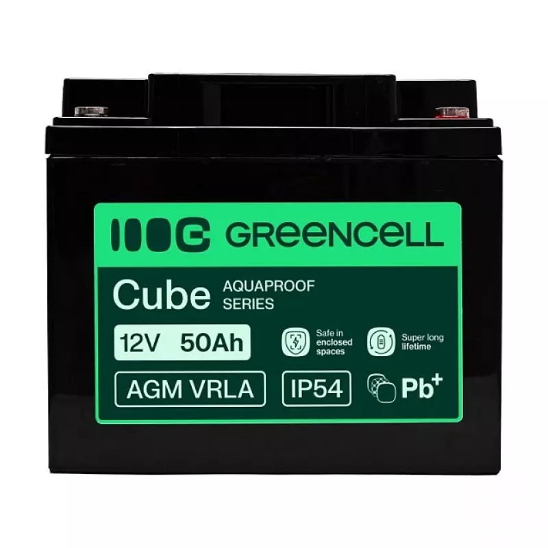 GREEN CELL AGM VRLA 12V 50Ah Bateria bezobsługowa do UPS, 197x166x170mm