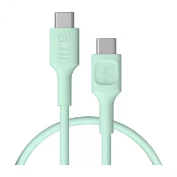 Green Cell PowerFlex Fast Charging USB-C to USB-C Cable 100W 0.3m Mint Green