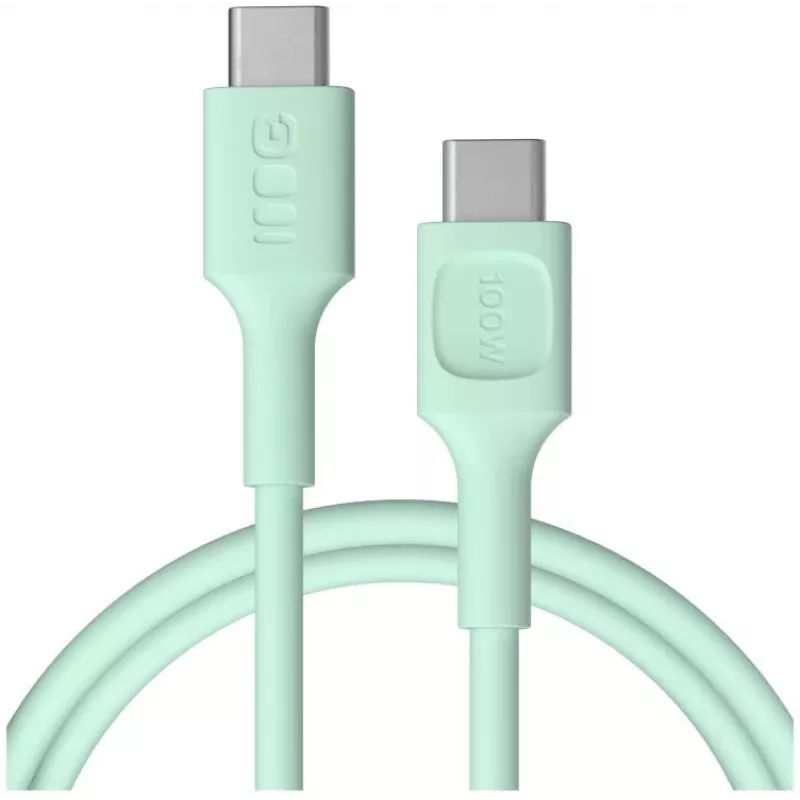 Green Cell PowerFlex Fast Charging USB Type-C do USB Type-C Kabel 100W Miętowy Zielony 1,2m