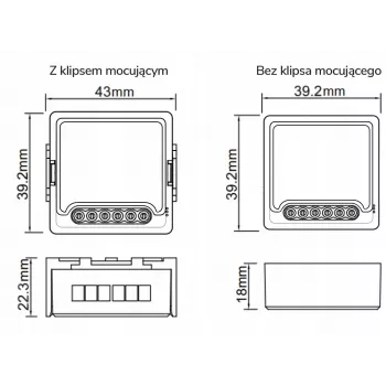 OXT Mini Inteligentny Moduł Ściemniacza 2 Kanały WiFi TUYA T226