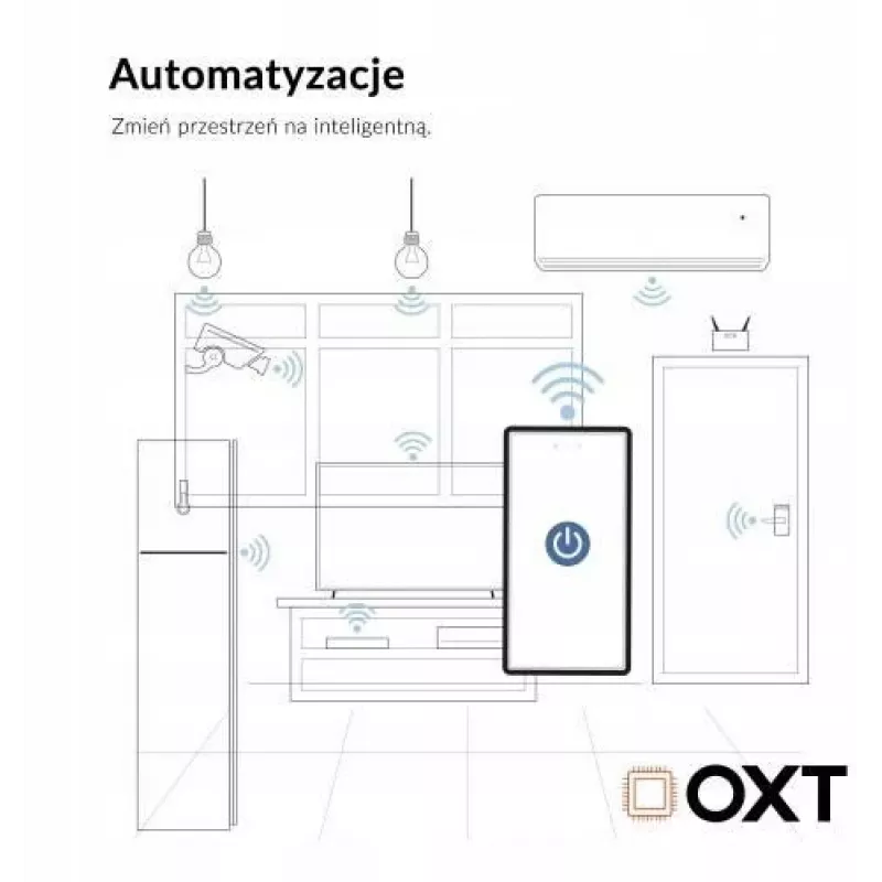 Moduł przekaźnika Wi-Fi OXT T220P, 1 obwód, 16 A, pomiar zużycia energii, Tuya