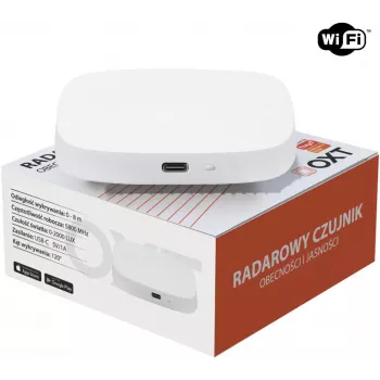 Czujnik obecności radarowy 24GHz OXT T155 z czujnikiem jasności, USB WiFi Tuya Smart
