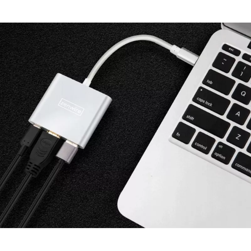 ZENWIRE BYL-2008N 3-w-1 MHL Hub USB-C na HDMI 4K Adapter, Space Gray