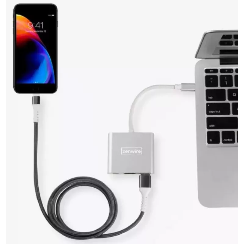 ZENWIRE BYL-2008N 3-w-1 MHL Hub USB-C na HDMI 4K Adapter, Space Gray