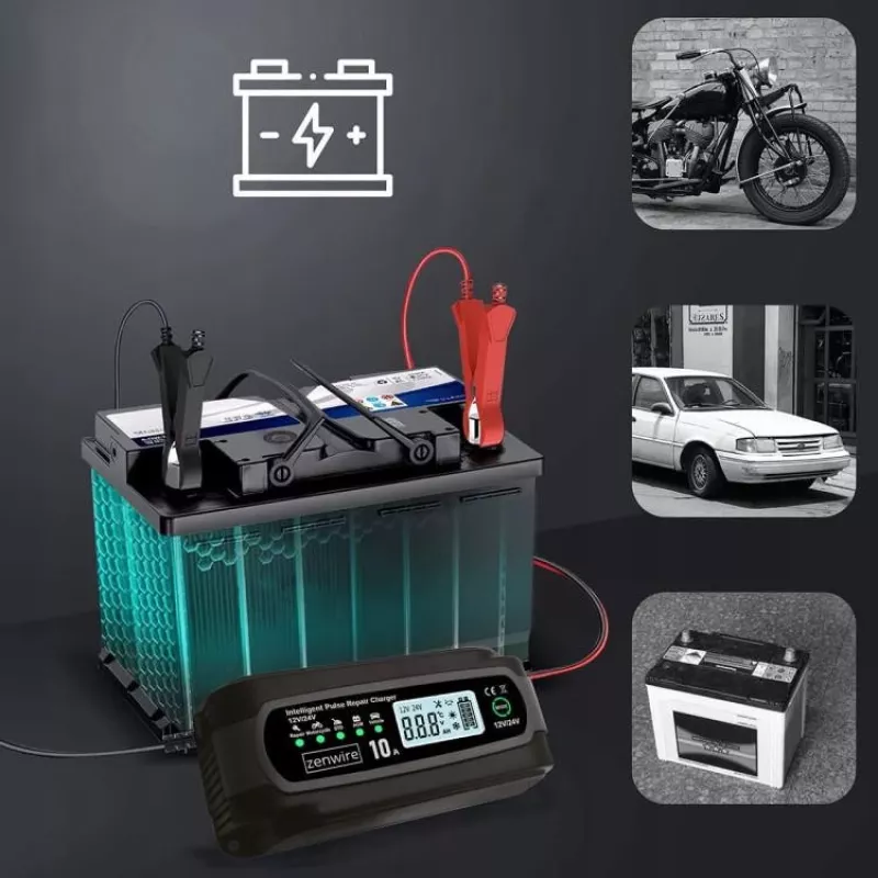 ZENWIRE JMD-10 Smart Car Battery Charger 12V 24V 10A z funkcją naprawy