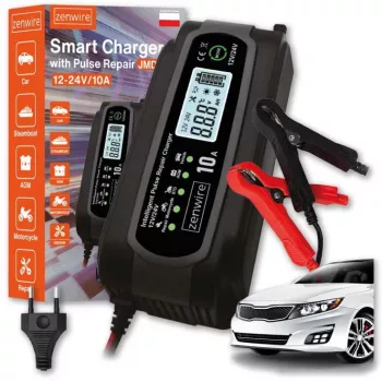 ZENWIRE JMD-10 Smart Car Battery Charger 12V 24V 10A z funkcją naprawy