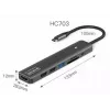 ZENWIRE BS-HC703 USB-C 7-in-1 Hub Adapter z HDMI 4K, USB 3.0, czytnikiem kart SD i Power Delivery 100W, Space Gray