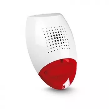 SATEL SP-500 R Przewodowa Syrena Zewnętrzna ze Stroboskopem, Czerwona Obudowa, Biały LED
