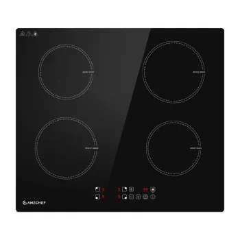 AMZCHEF CE-T-74IB4xyzf-CS 4-Zone Induction Cooktop 7400W Built-in with Booster, Timer, Child Lock