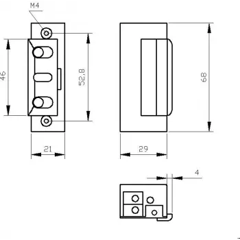 ELEKTRA-PLUS R4-12.11 Zaczep elektryczny 12V DC o obniżonym poborze prądu