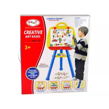 LEAN TOYS Stojąca magnetyczna tablica suchościeralna 1200x900mm dwustronna z obrotem 360°