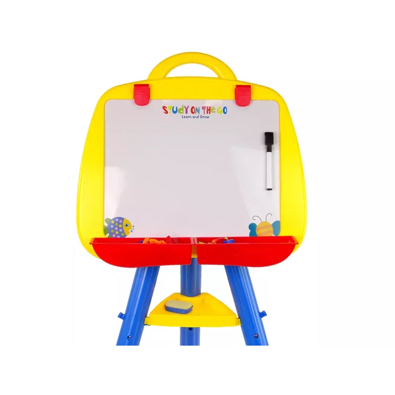 LEAN TOYS Stojąca magnetyczna tablica suchościeralna 1200x900mm dwustronna z obrotem 360°