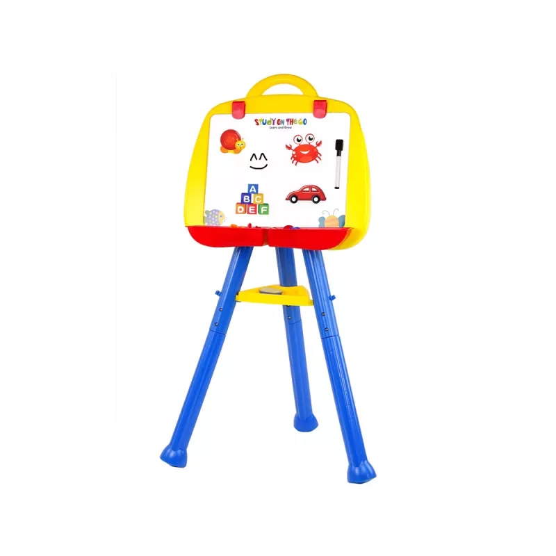 LEAN TOYS Stojąca magnetyczna tablica suchościeralna 1200x900mm dwustronna z obrotem 360°