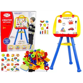 LEAN TOYS Stojąca magnetyczna tablica suchościeralna 1200x900mm dwustronna z obrotem 360°