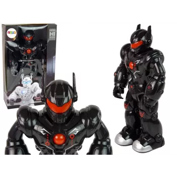 LEAN TOYS Interaktywny Robot Chodzi Dźwięk Światła Czarny