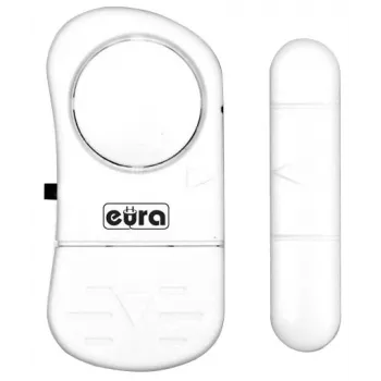 EURA MA-05A3 Mini Czujnik Ruchu Alarm (RL-9805A) - 2 piloty, 105 dB, PIR, Biały