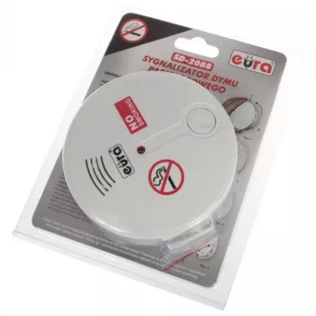 EURA SD-20B8 Fotoelektryczna Czujka Dymu, Biała, Bateria 9V