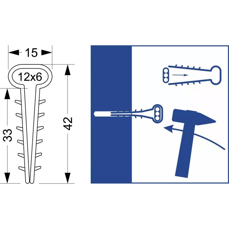 Quick Mount Clip - Flat USMP-3 Elektro-Plast Opatówek 600szt BOX 16.23