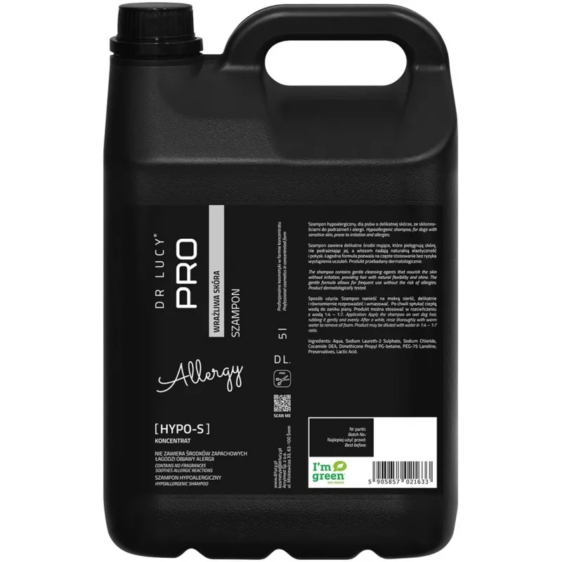 DR LUCY Hypo S - Szampon hipoalergiczny dla psów - 5L