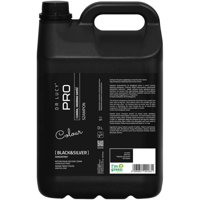 DR LUCY Black & Silver Szampon dla psów o ciemnej sierści - 5 L