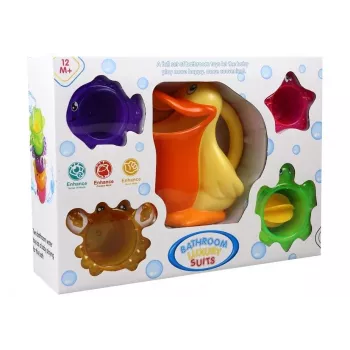 LEAN TOYS Pelikan z Wzorami do Kąpieli