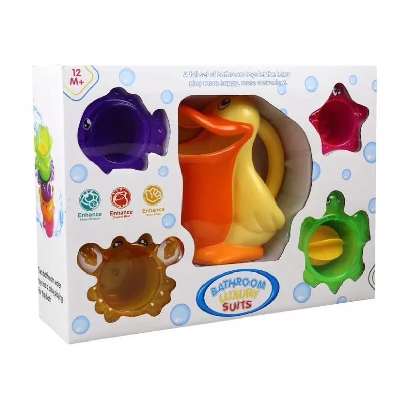 LEAN TOYS Pelikan z Wzorami do Kąpieli